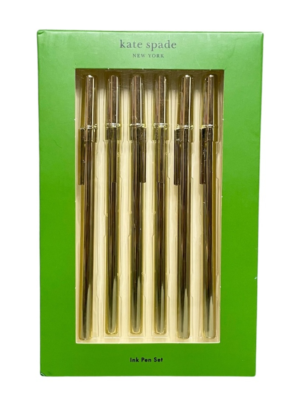 Kate Spade Strike Gold Pen Set of Six New in Box